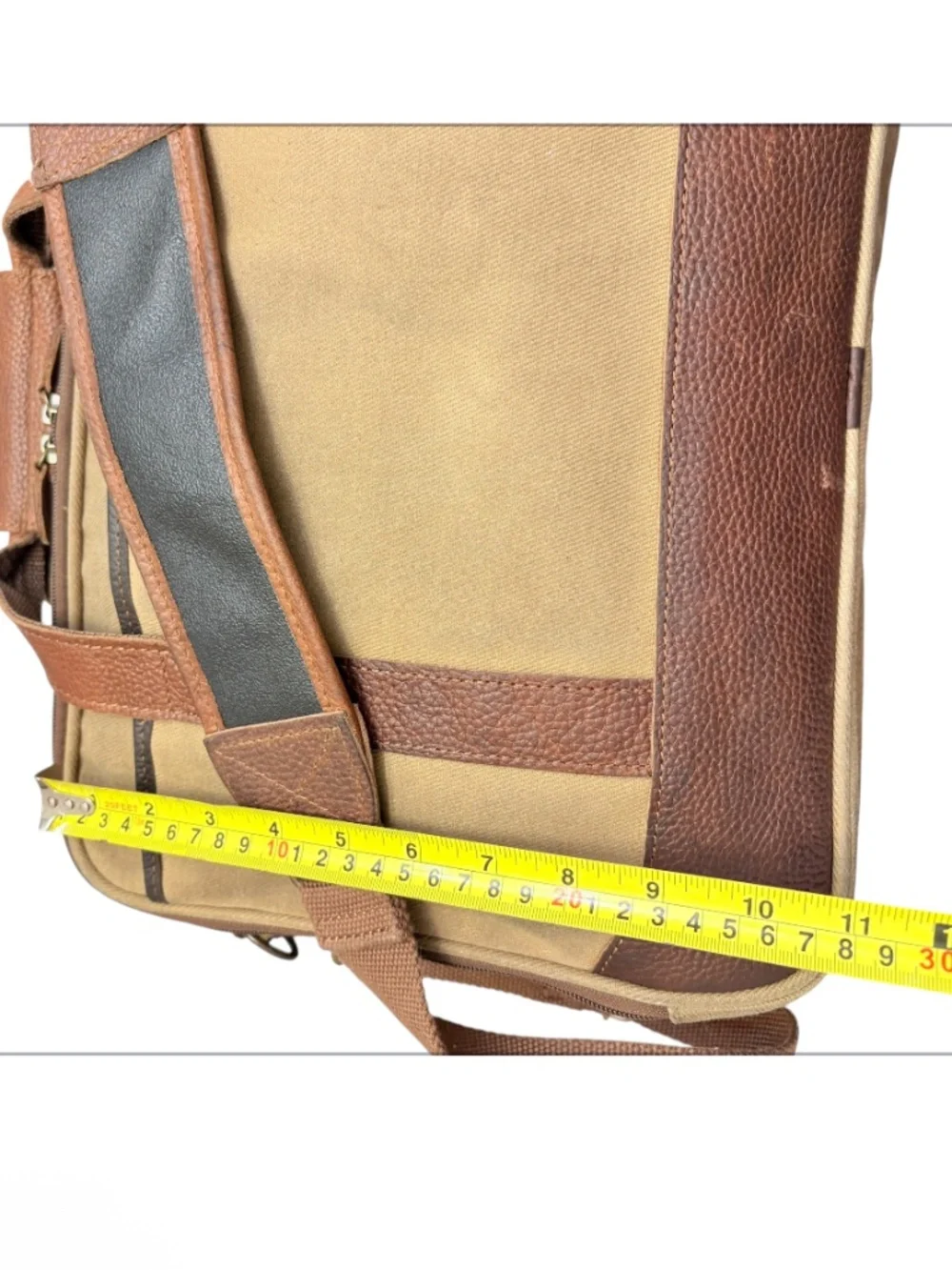 L.L. Bean vintage waxed canvas and leather briefcase laptop bag